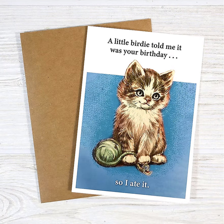 Bad Betty Greeting Co. Greeting Cards A Little Birdie Told Me It Was Your Birthday - Funny Card