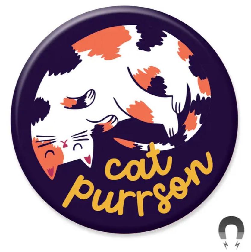 Badge Bomb Magnets & Stickers Cat Purrson Magnet