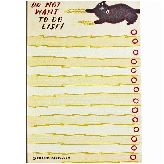 Boygirlparty Office Goods Cat Do Not Want To Do List Notepad