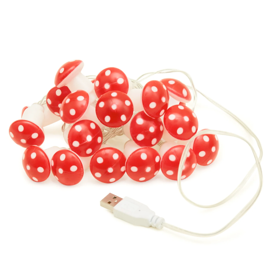 Kikkerland 20 Mushroom LED String Lights