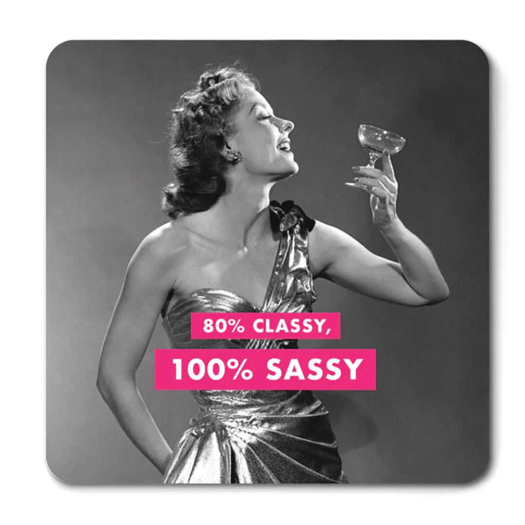 Raccoon Society Magnets & Stickers 80% Classy 100% Sassy - Magnet