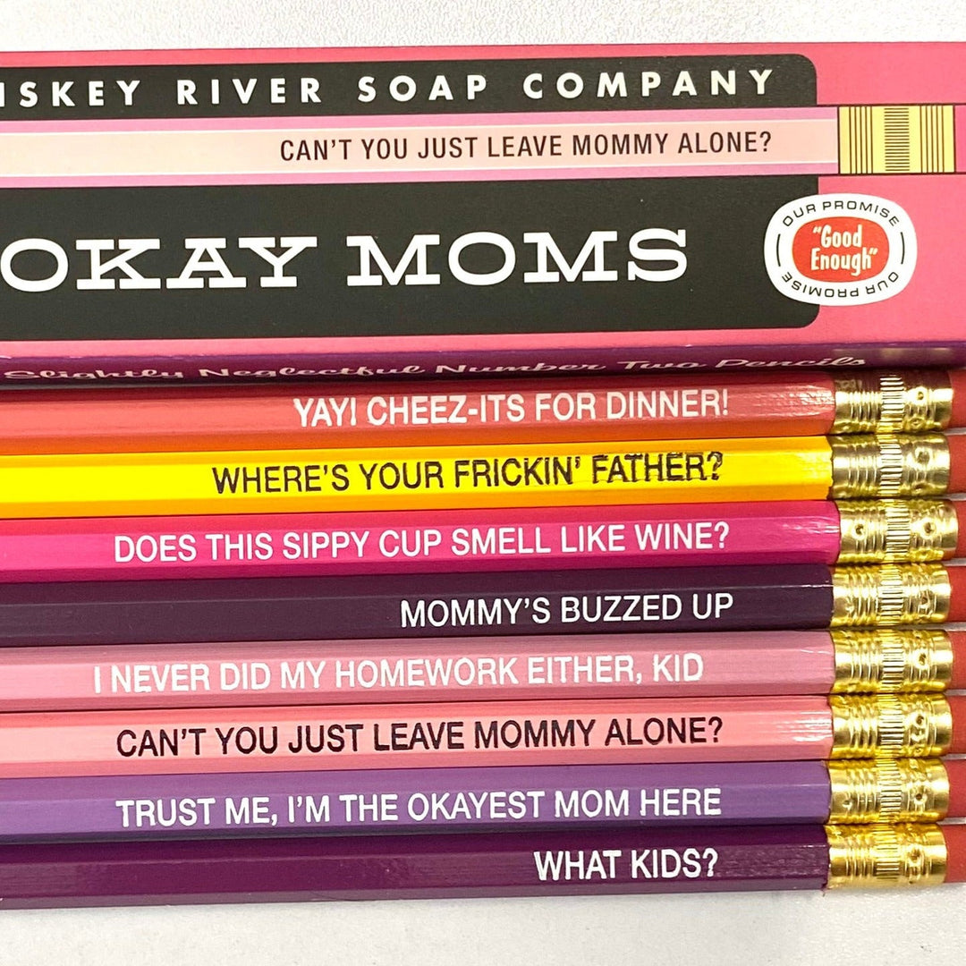 Whiskey River Soap Co. Office Goods Okay Moms - Set of 8 pencils