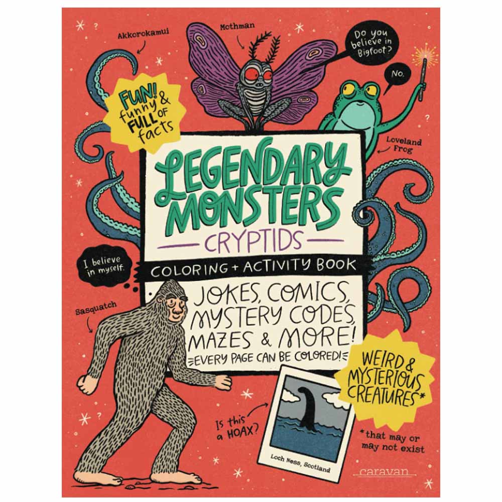 fun facts about monsters Legendary Monsters Cryptids Coloring & Activity Book – Off the Wagon Shop