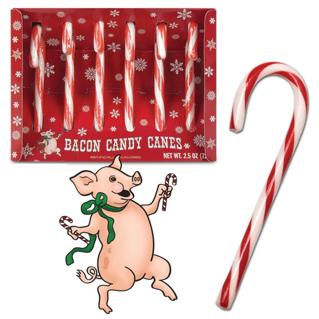 Accoutrements - Archie McPhee CANDY Bacon Candy Canes - set of 6