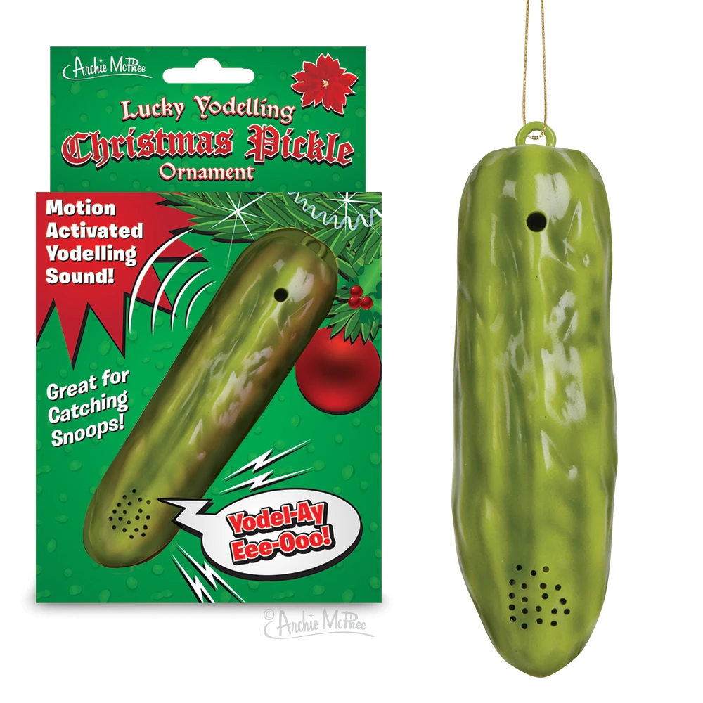 Accoutrements - Archie McPhee Home Decor & Stuff Lucky Yodelling Christmas Pickle Ornament