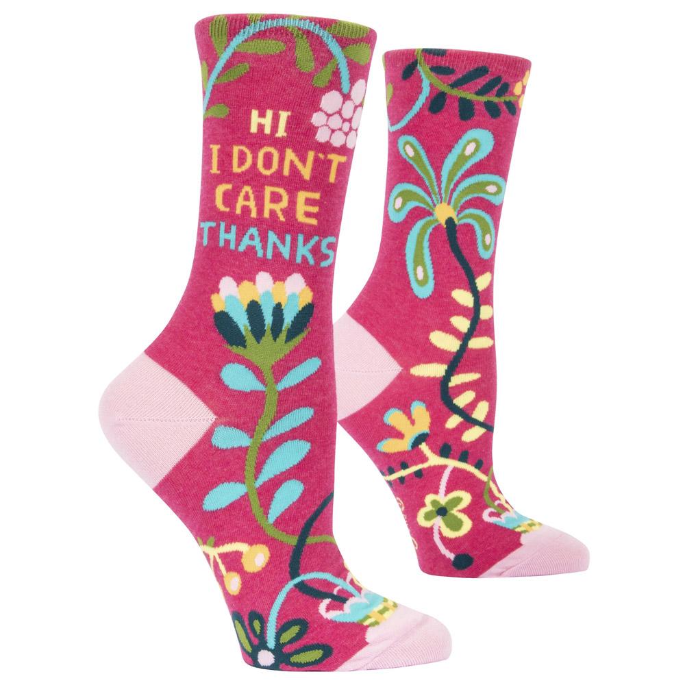 Blue Q Clothing Hi. I Don't Care. Women's Crew Socks