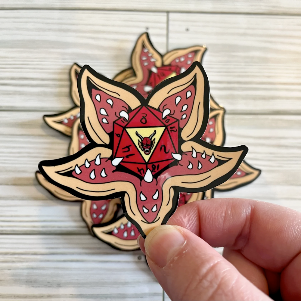 Graceful Darkness, LLC Magnets & Stickers Hellfire, Dice, Vinyl Sticker, Stranger Things