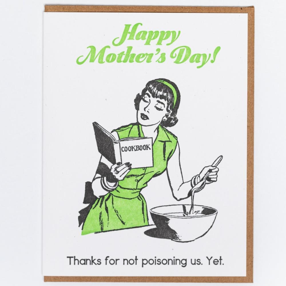 Lady Pilot Letterpress Greeting Cards Mother's Day Poison Letterpress Greeting Card