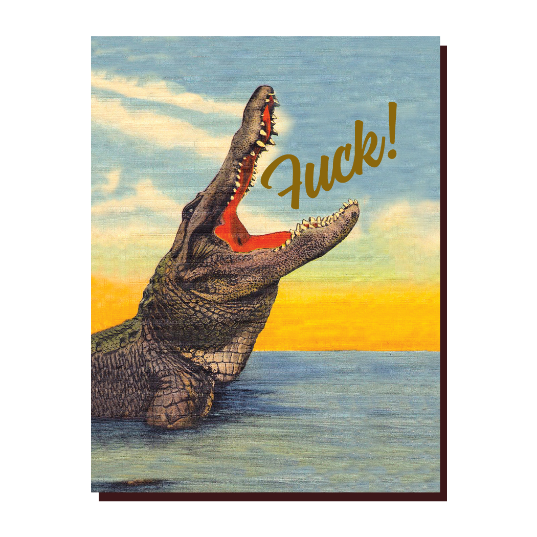 Offensive Delightful Greeting Cards Crocodile F-ck card