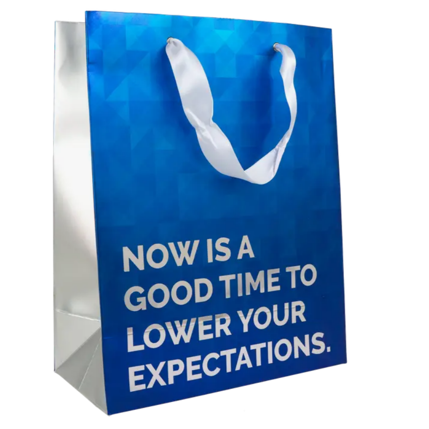 PrintGlobe Gift & Flat Wrap Lower Expectations 8"x10"  Gift Bag