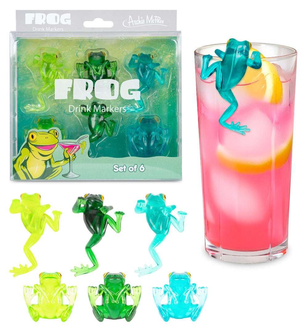 Frog Drink Markers - Set of 6