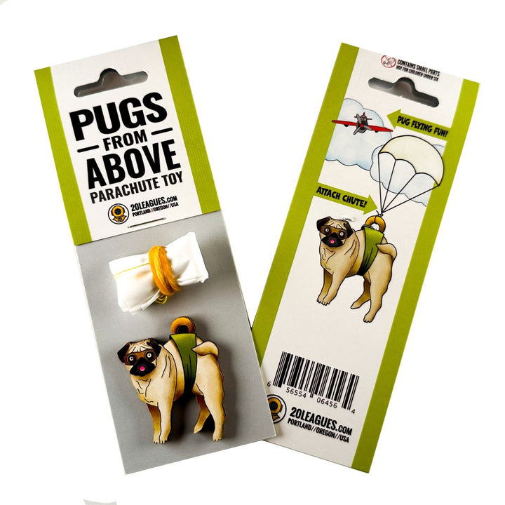 20 Leagues Toy Novelties Pugs from Above Parachute Toy