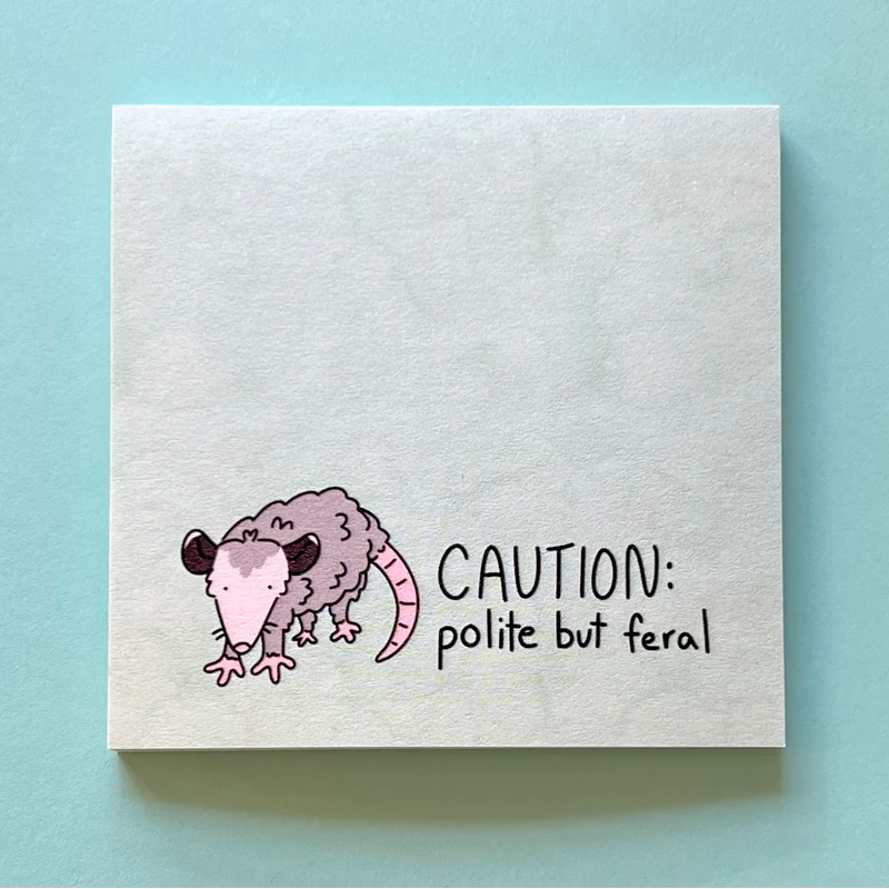 2Birds1Pencil Illustrations BOOKS Sticky Notes (Polite but Feral ) Possum