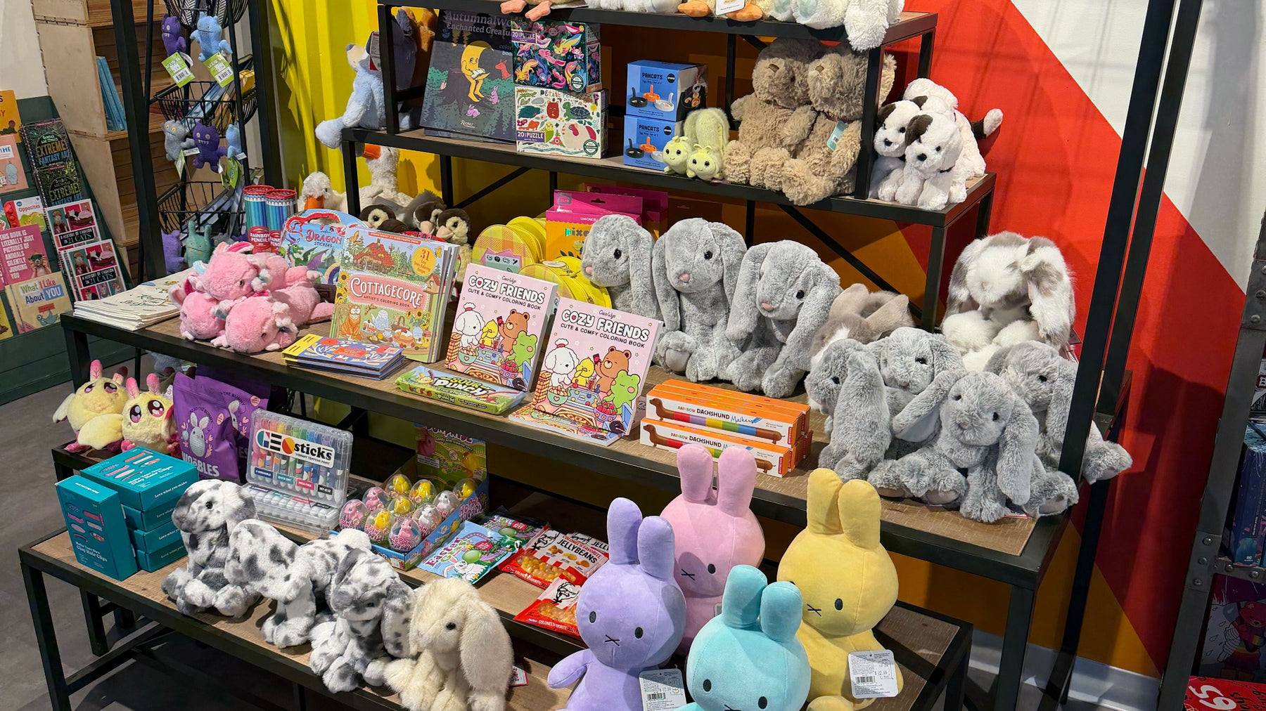 A qwirky fun novelty, toy, game, gags, gifts, greeting cards, socks, plush store in downtown Medina.