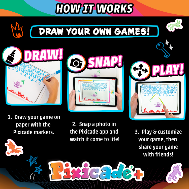 Abacus Brands Toy Creative Pixicade+ Draw Your Own Games