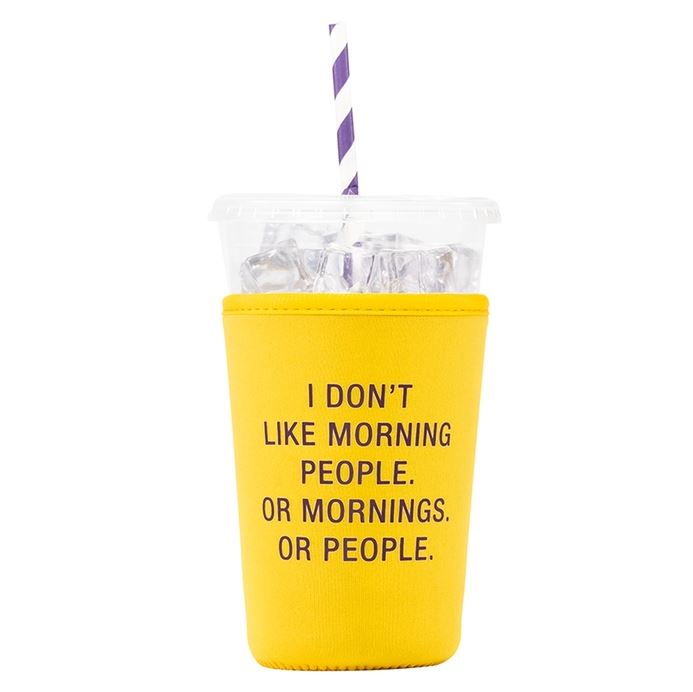 About Face Designs Drinkware & Mugs Morning People Go Cup Koozie