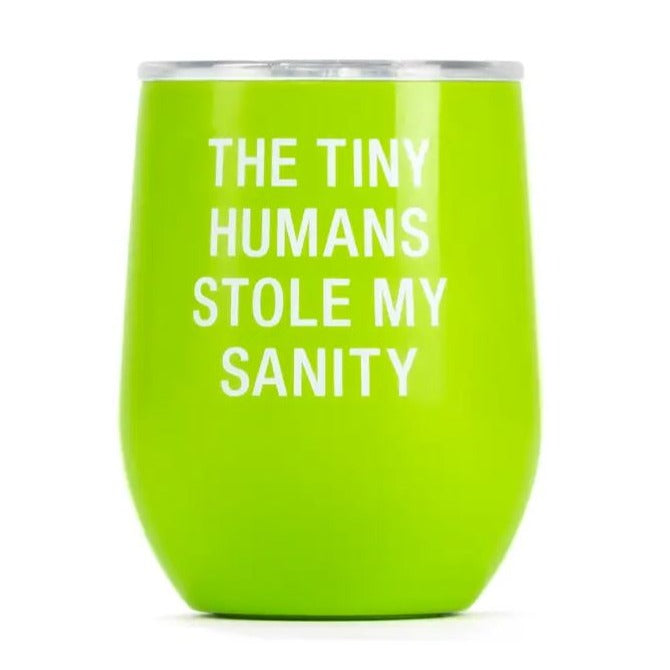 About Face Designs Drinkware & Mugs Tiny Humans Wine Tumbler