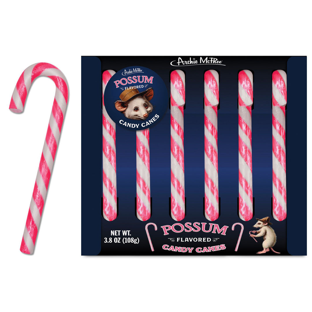 Accoutrements - Archie McPhee Candy Possum Flavored Candy Canes - set of 6