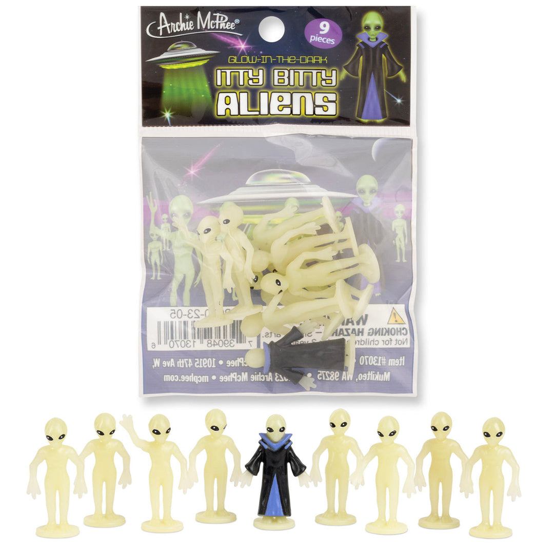 Accoutrements - Archie McPhee Funny Novelties Itty Bitty Bag of Aliens - 9pcs
