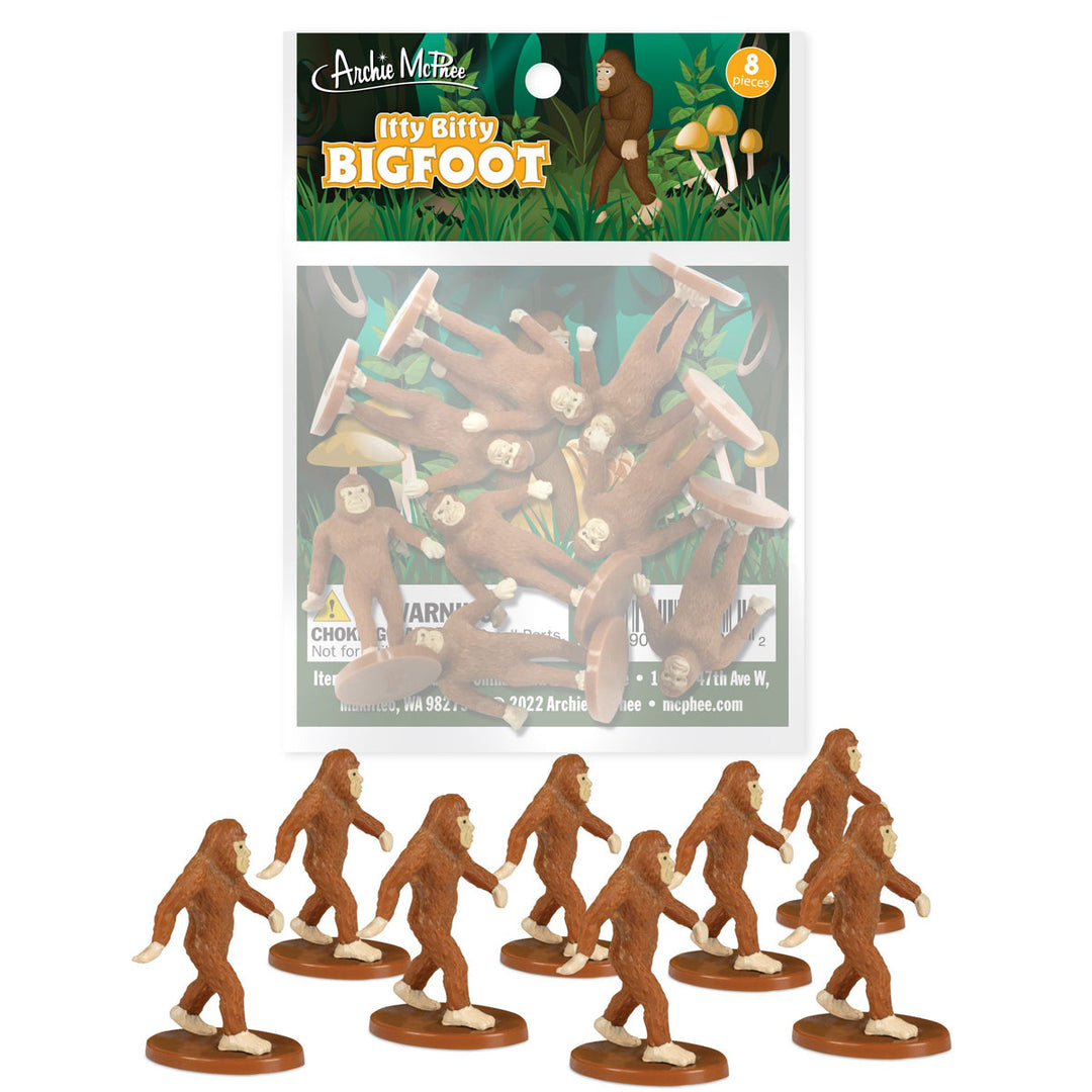Accoutrements - Archie McPhee Funny Novelties Itty Bitty Bigfoot - bag of 12pcs