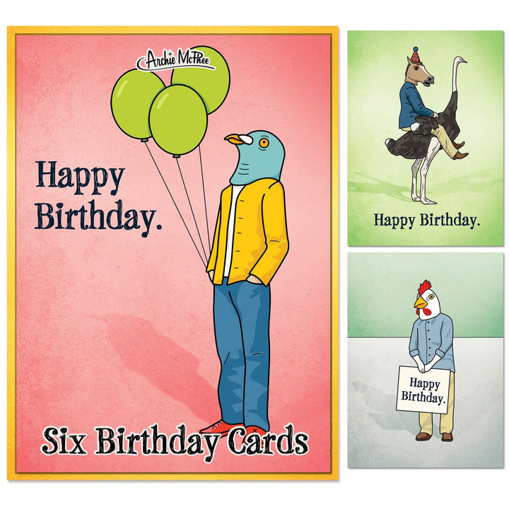 Accoutrements - Archie McPhee Greeting Cards Box Set of Weird Birthday Cards - 12 cards