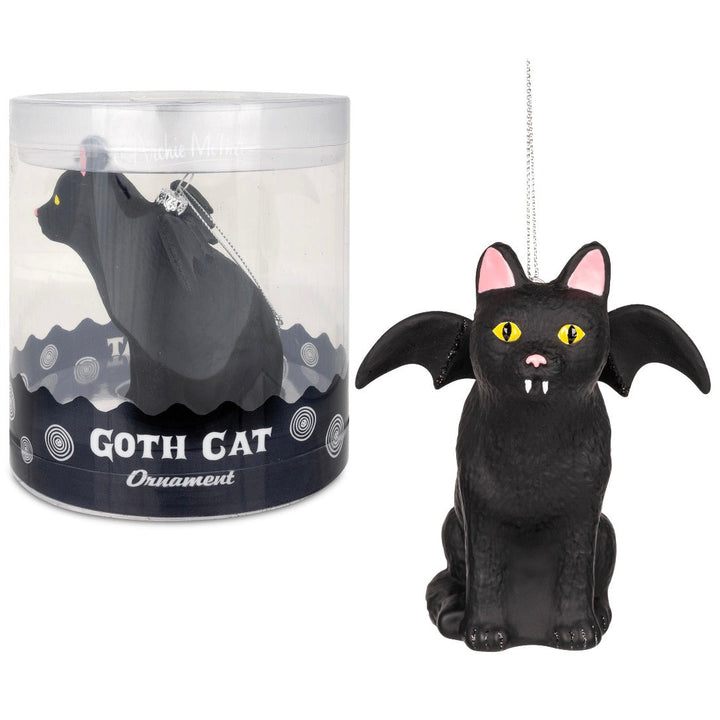 Accoutrements - Archie McPhee Home Decor Goth Cat Hand-Blown Glass Ornament