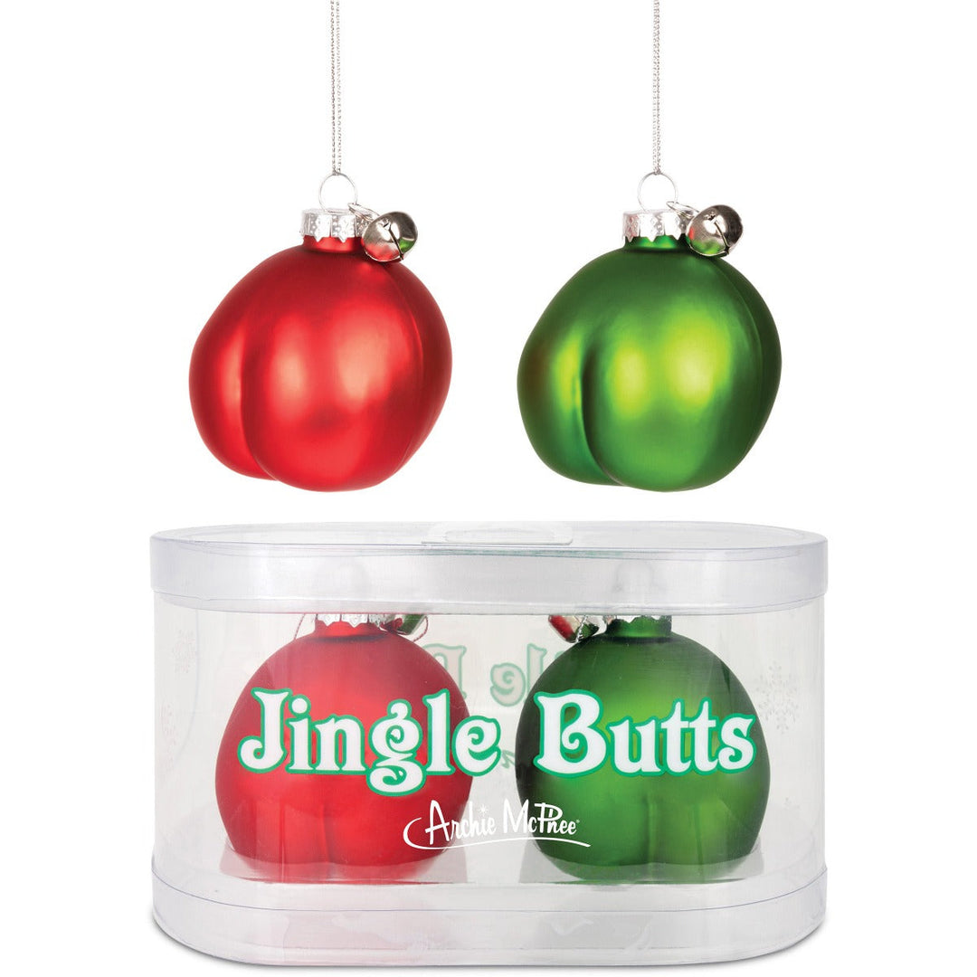 Accoutrements - Archie McPhee Home Decor Jingle Butts Hand-Blown Glass Ornaments