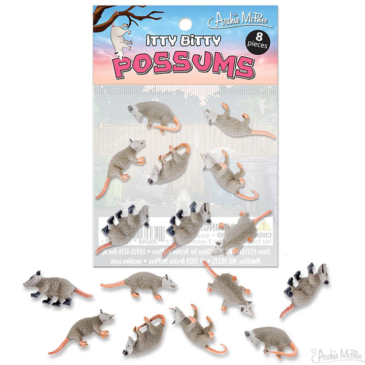 Accoutrements - Archie McPhee Toy Action Figures Itty Bitty Possums - bag of 8