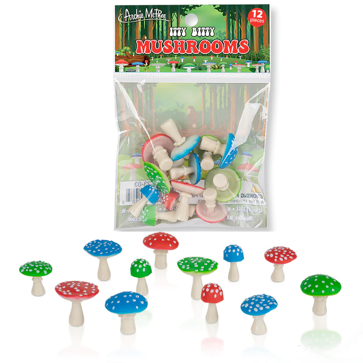Accoutrements - Archie McPhee Toy Novelties Itty Bitty Mushrooms - 12pcs