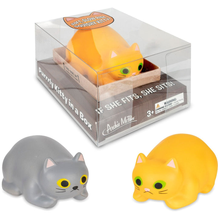 Accoutrements - Archie McPhee Toy Novelties Purrrrly Squishy Kitty in a box - one random color