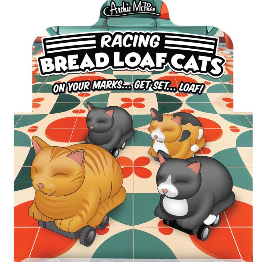 Accoutrements - Archie McPhee Toy Novelties Racing Bread Loaf Cat - 1 random style