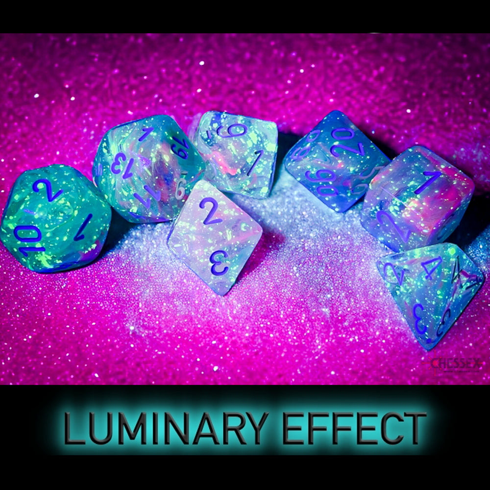 Alliance GAME Distributors Games Nebula: Polyhedral Wisteria/white Luminary 7-Die Set