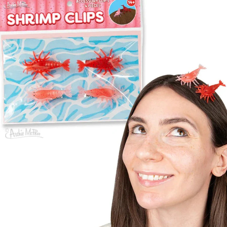 Archie McPhee - Accoutrements Funny Novelties Shrimp Clips 4 pcs