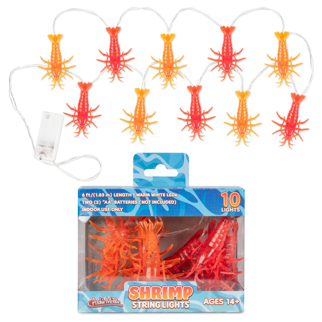Archie McPhee - Accoutrements Home Decor Shrimp String Lights - Set of 10