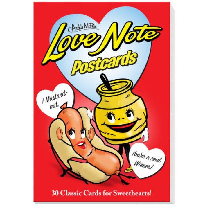 Archie McPhee - Accoutrements Misfits Awkward Postcard Book - Love Notes - 30 cards