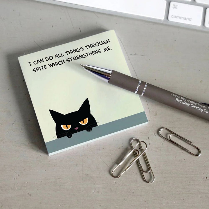 Bad Betty Greeting Co. Office Goods I Can Do All Things Through Spite - Sticky Note Pad