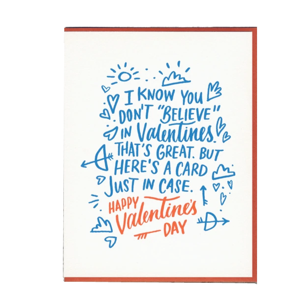 Bench Pressed Greeting Cards Don't Believe Valentine's Day Card