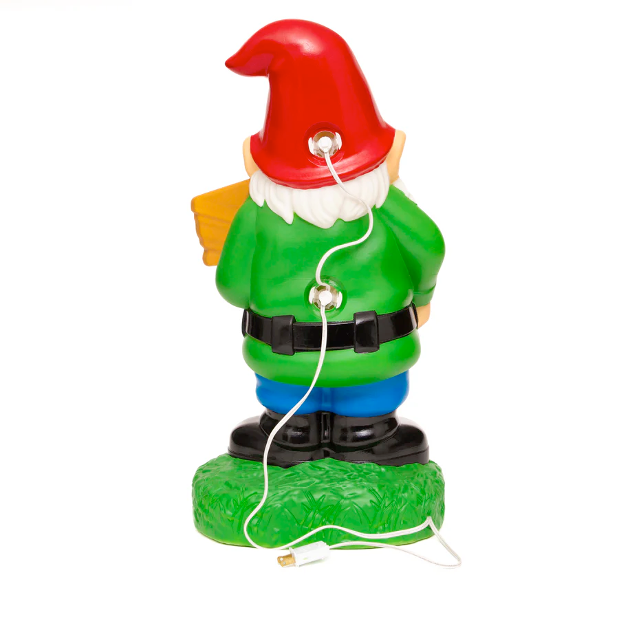 Big Mouth Toys Home Decor Go Away! Blow Mold Light Up Gnome - 2' tall