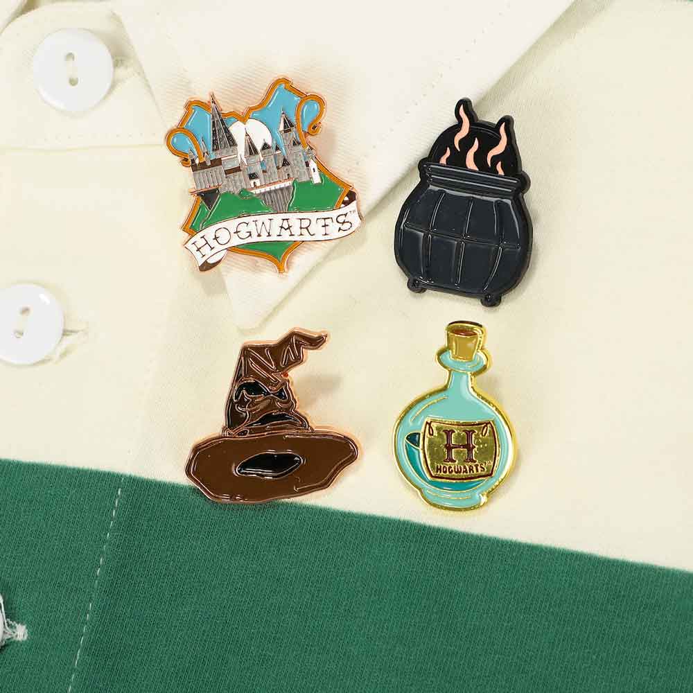 BioWorld Bags & Pouches Harry Potter Hogwarts Icon Lapel Pins - set of 4
