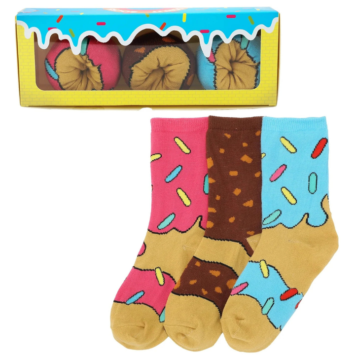 BioWorld Socks & Tees Frosted Donuts 3-Pair Socks - kids 3-6yrs