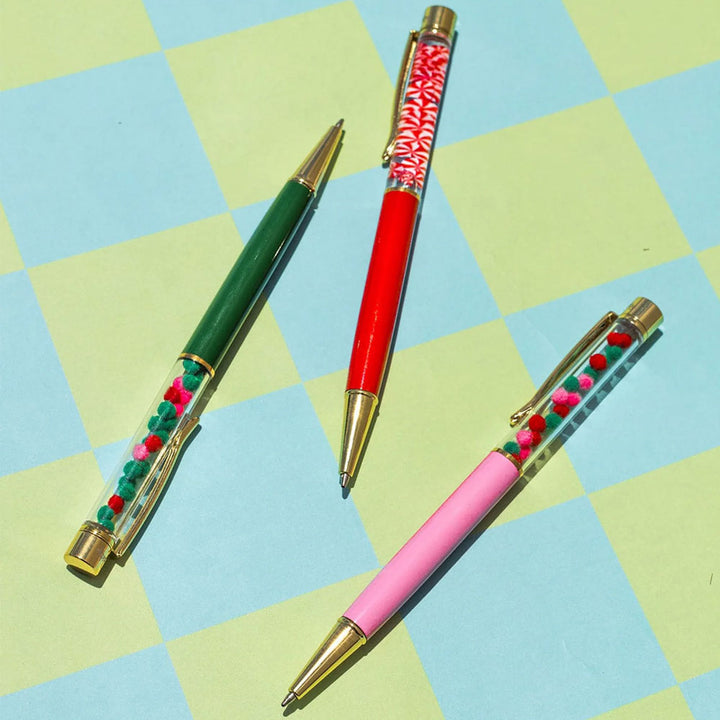 BioWorld Socks & Tees Letters To Santa 3-Pack Confetti Ballpoint Pen Set