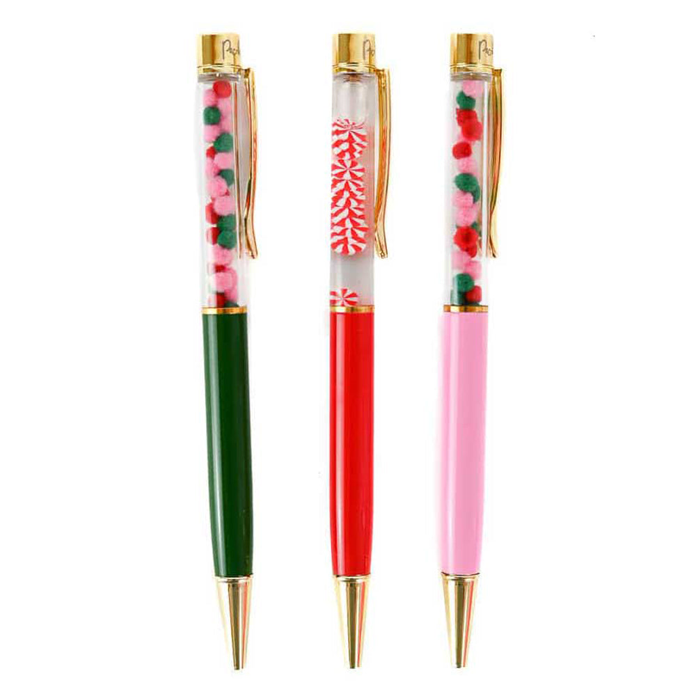 BioWorld Socks & Tees Letters To Santa 3-Pack Confetti Ballpoint Pen Set