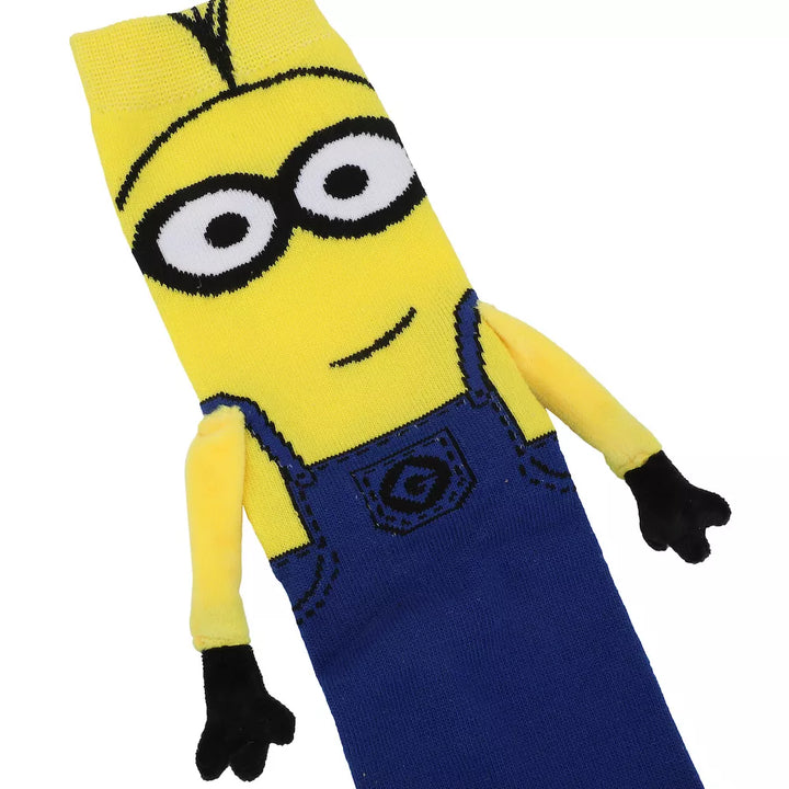 BioWorld Socks & Tees Minions Adult Casual Crew Socks with 3D Arms and Magnetic Hands