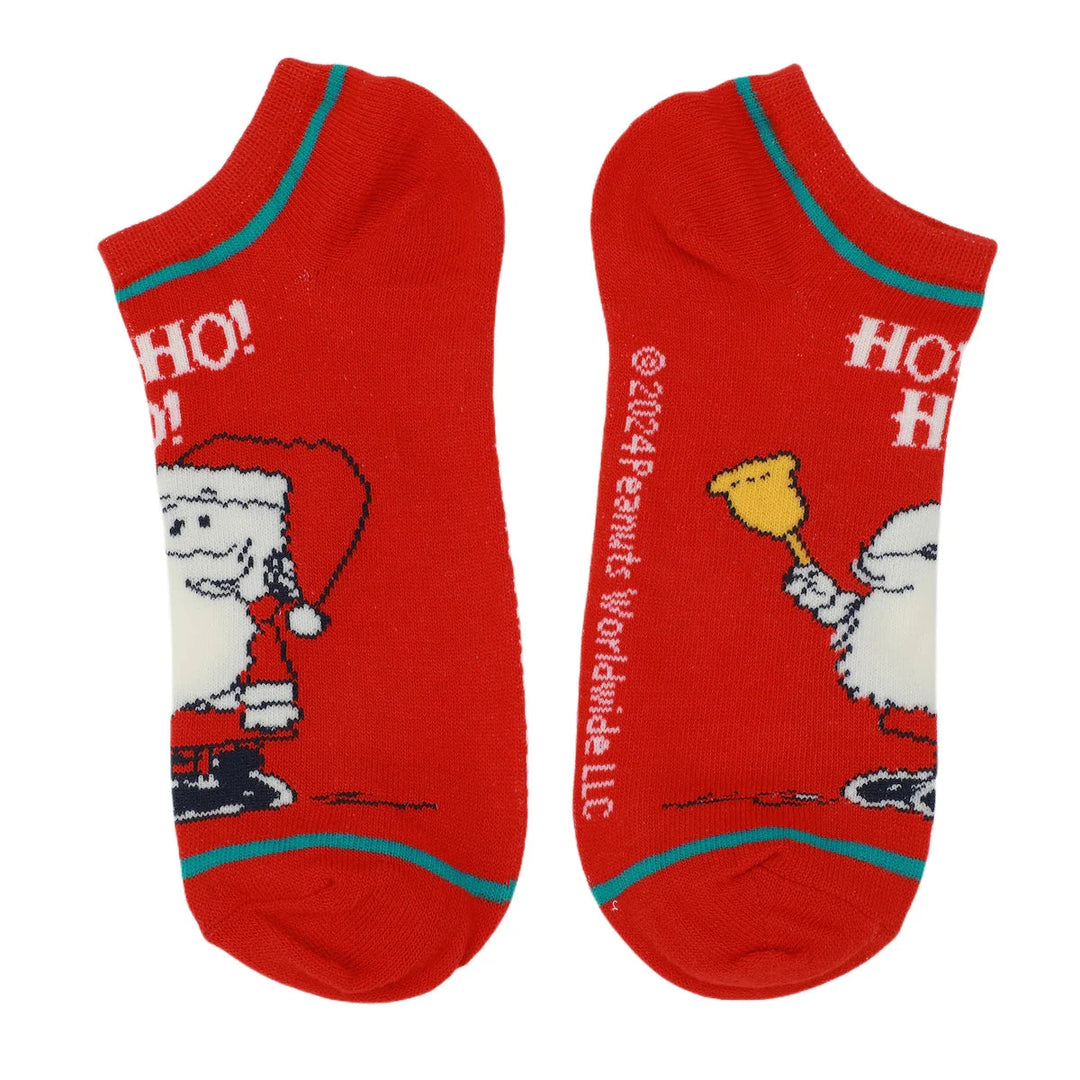 BioWorld Socks & Tees Peanuts Winter Holiday Scenes Women's 5-Pair Ankle Socks