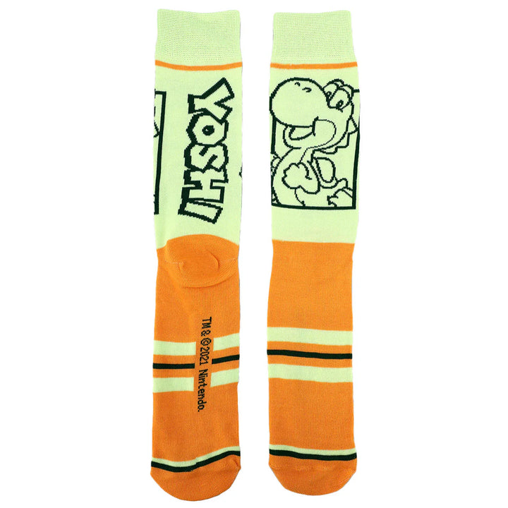 BioWorld Socks & Tees Super Mario Split Mens Collectible Crew Sock 5 pack
