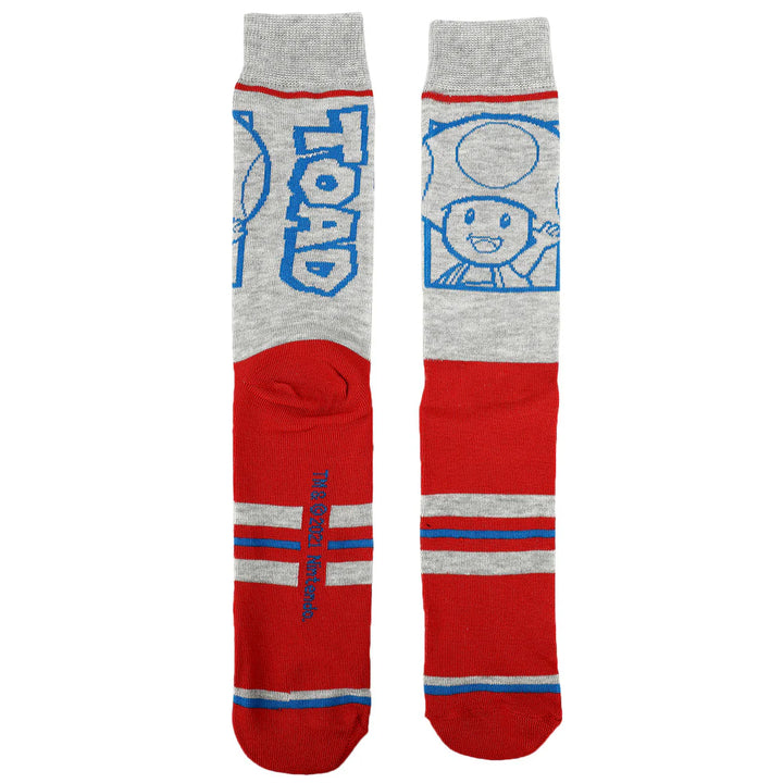 BioWorld Socks & Tees Super Mario Split Mens Collectible Crew Sock 5 pack