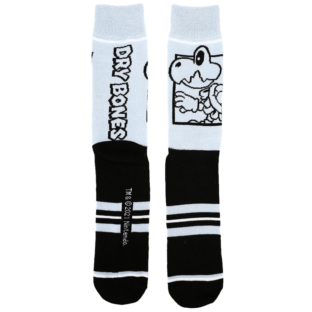 BioWorld Socks & Tees Super Mario Split Mens Collectible Crew Sock 5 pack