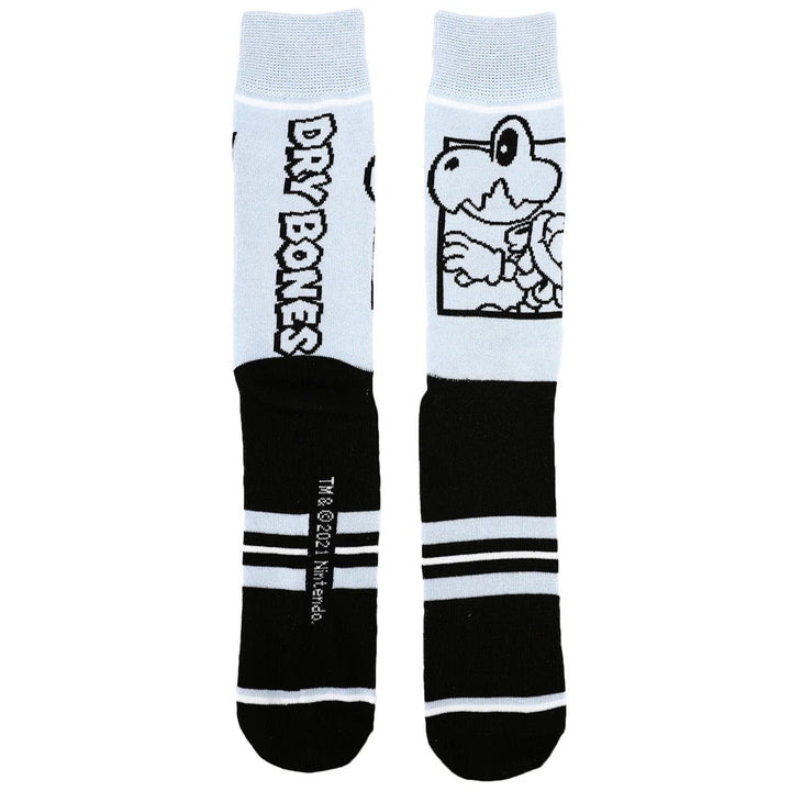 BioWorld Socks & Tees Super Mario Split Mens Collectible Crew Sock 5 pack