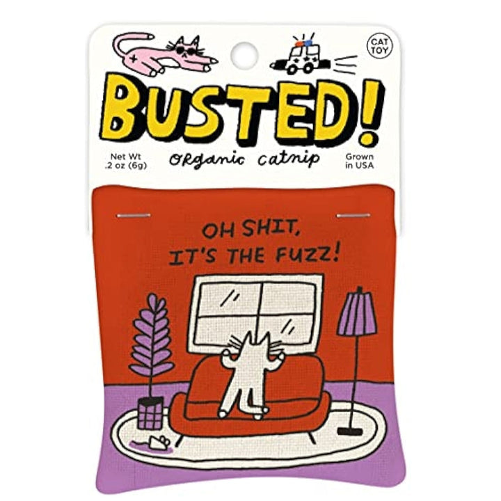 Blue Q Funny Novelties Busted! Oh Shit, It's the Fuzz! Organic Catnip