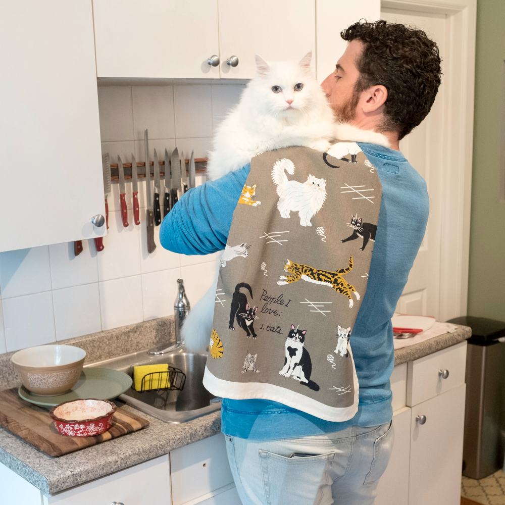 Blue Q Kitchen & Table Dish Towel-  People I Love:  Cats